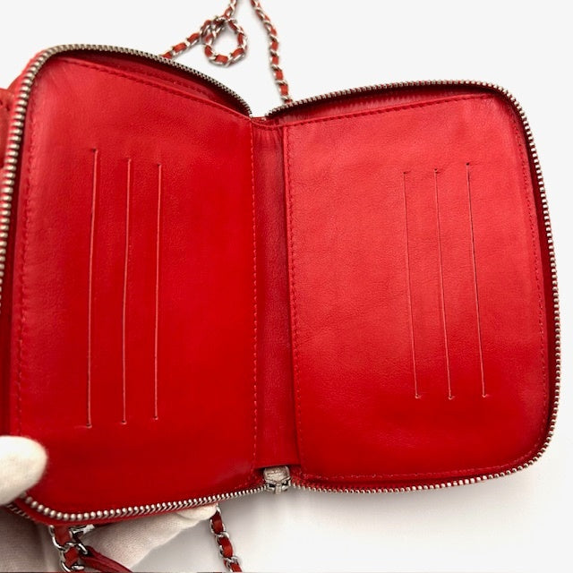 シャネル CHANEL マトラッセ ラムスキン ウォレット チェーンショルダーバック