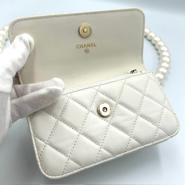 CHANEL シャネル ラムスキン パール ミニ ショルダーバック