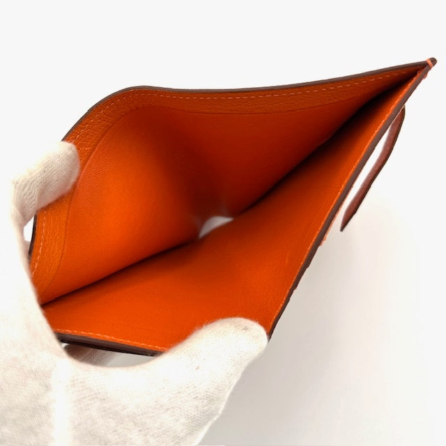 エルメス HERMES ベアン コンパクト シェーブル 折財布 シルバー金具 ユニセックス