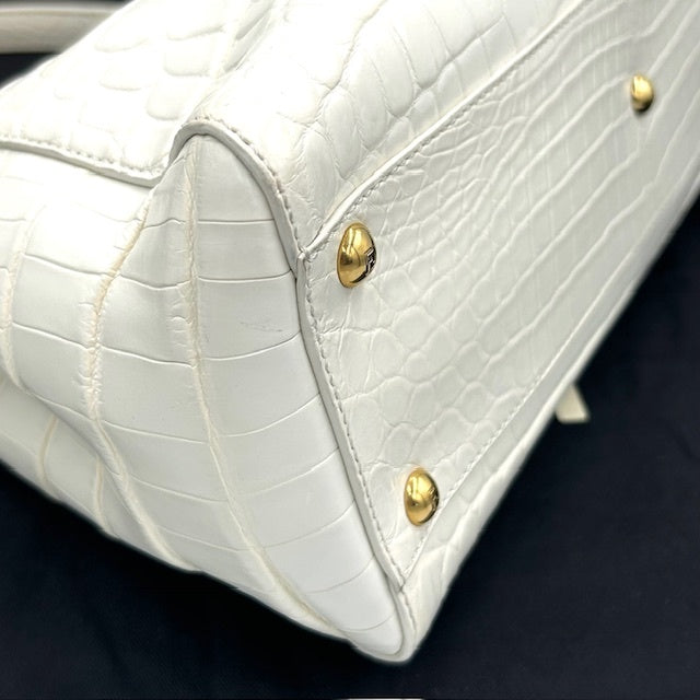 FENDI フェンディ ピーカブー クロコダイル 2way ショルダー ハンドバック