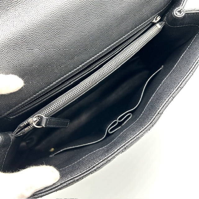 シャネル CHANEL ココハンドル キャビアスキン マトラッセ 2way ショルダー ハンドバッグ