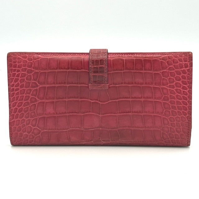 エルメス HERMES ベアン アリゲーター 長財布
