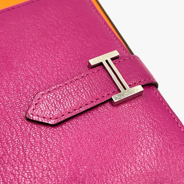 エルメス HERMES ベアン コンパクト シェーブル 折財布 シルバー金具