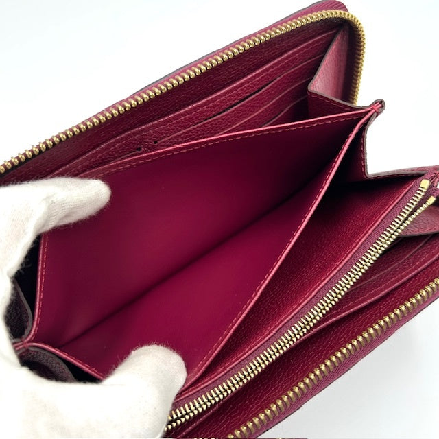 ルイヴィトン モノグラム アンプラント ジッピーウォレット ワインレッド 長財布