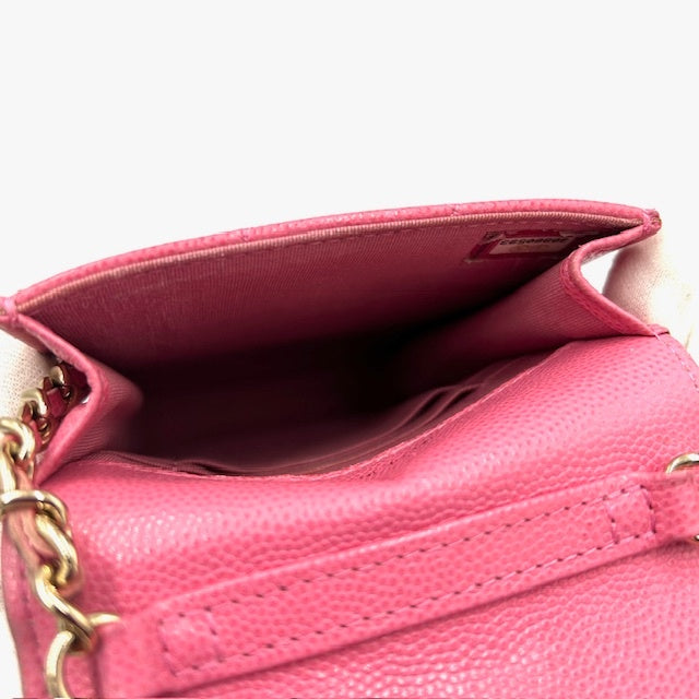 シャネル CHANEL キャビアスキン Airpodsケース付き スマホショルダー バック