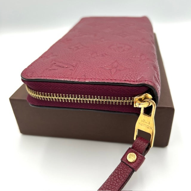 ルイヴィトン モノグラム アンプラント ジッピーウォレット ワインレッド 長財布