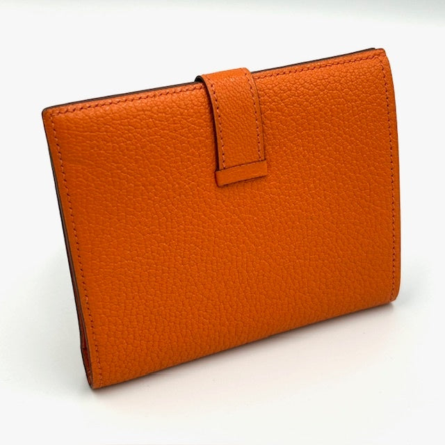 エルメス HERMES ベアン コンパクト シェーブル 折財布 シルバー金具 ユニセックス