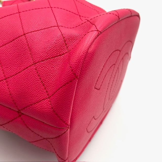 シャネル CHANEL マトラッセ キャビアスキン ドローストリング チェーンショルダーバッグ