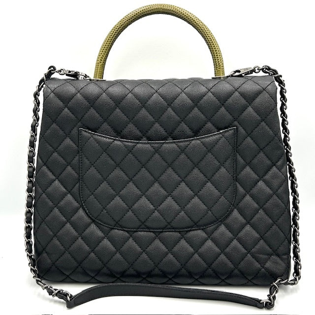 シャネル CHANEL ココハンドル キャビアスキン マトラッセ 2way ショルダー ハンドバッグ