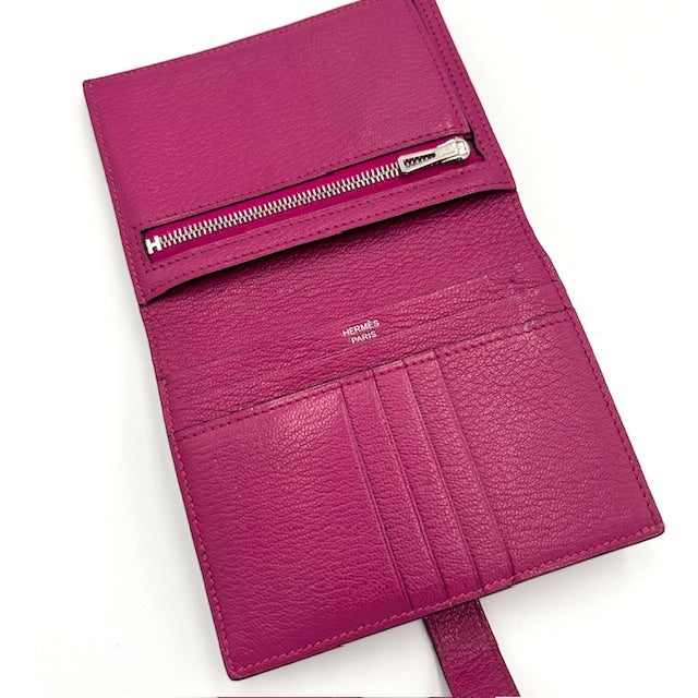 エルメス HERMES ベアン コンパクト シェーブル 折財布 シルバー金具