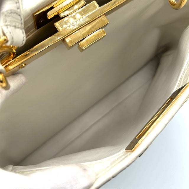 FENDI フェンディ ピーカブー クロコダイル 2way ショルダー ハンドバック