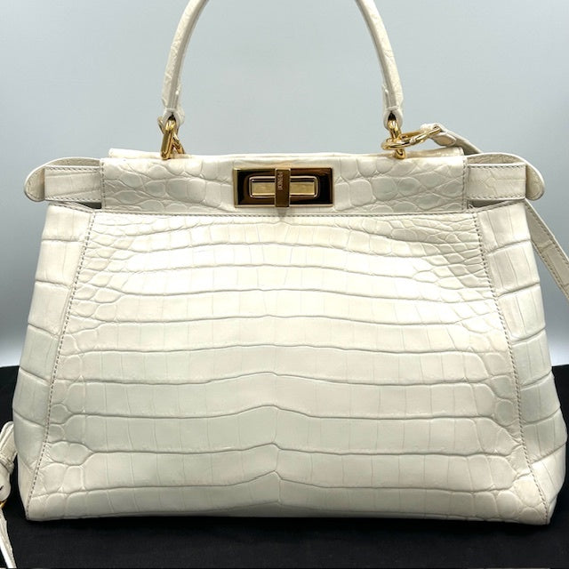 FENDI フェンディ ピーカブー クロコダイル 2way ショルダー ハンドバック