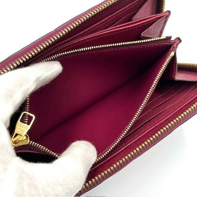 ルイヴィトン モノグラム アンプラント ジッピーウォレット ワインレッド 長財布