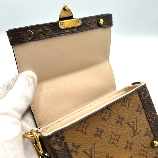ルイヴィトン モノグラム リバース トランク ヴェルティカル ポシェット ショルダーバック