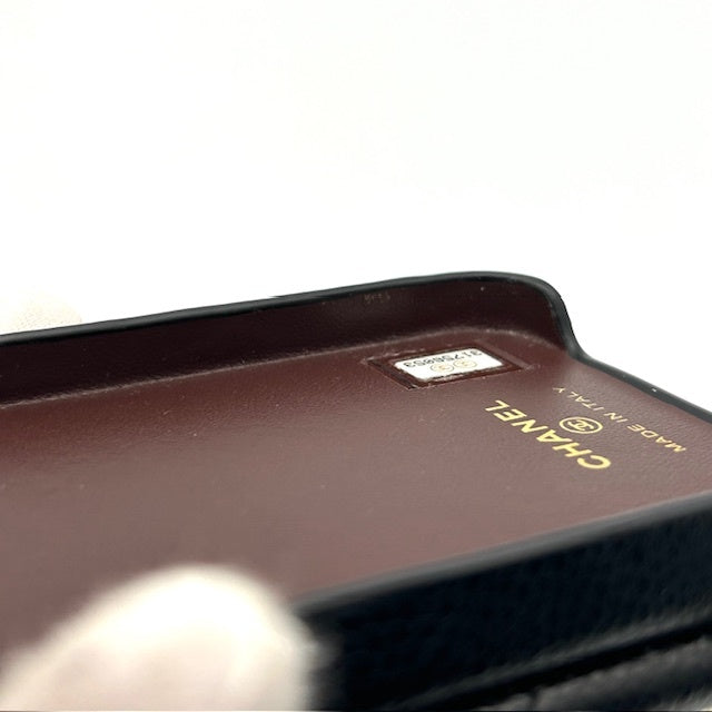 シャネル CHANEL キャビアスキン マトラッセ iphoneケース 13pro ココマーク チェーンショルダー