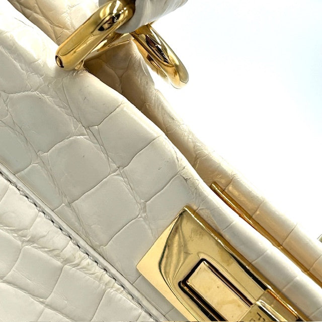 FENDI フェンディ ピーカブー クロコダイル 2way ショルダー ハンドバック