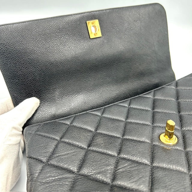シャネル CHANEL キャビンスキン マトラッセ ケリー型 ハンドバッグ