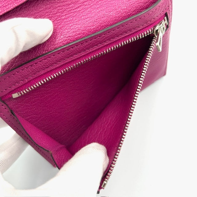 エルメス HERMES ベアン コンパクト シェーブル 折財布 シルバー金具