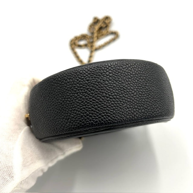 シャネル CHANEL CCフィリグリー キャビアスキン マトラッセ 丸型
