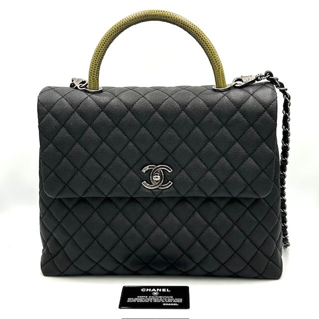 シャネル CHANEL ココハンドル キャビアスキン マトラッセ 2way ショルダー ハンドバッグ