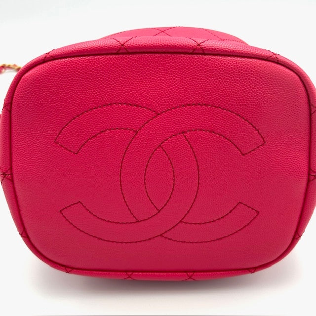 シャネル CHANEL マトラッセ キャビアスキン ドローストリング チェーンショルダーバッグ