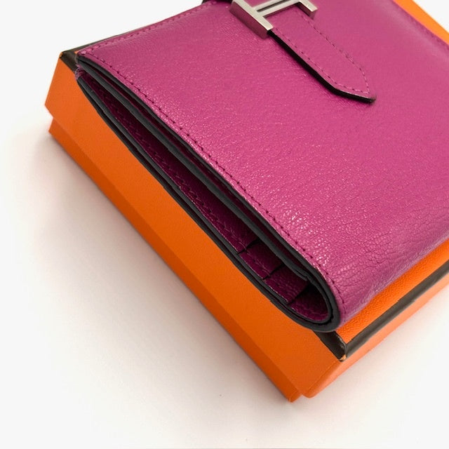 エルメス HERMES ベアン コンパクト シェーブル 折財布 シルバー金具