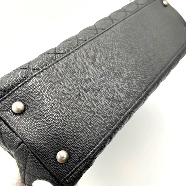 シャネル CHANEL ココハンドル キャビアスキン マトラッセ 2way ショルダー ハンドバッグ