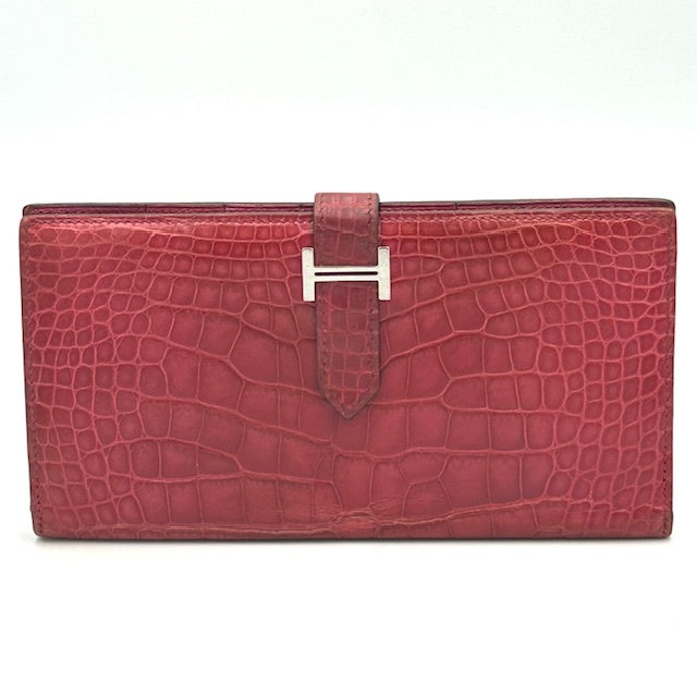エルメス HERMES ベアン アリゲーター 長財布