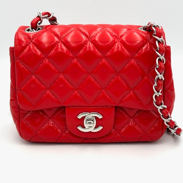 シャネル CHANEL ミニマトラッセ パテント マトラッセ チェーンショルダーバック 16