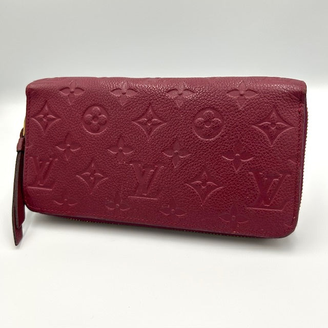 ルイヴィトン モノグラム アンプラント ジッピーウォレット ワインレッド 長財布