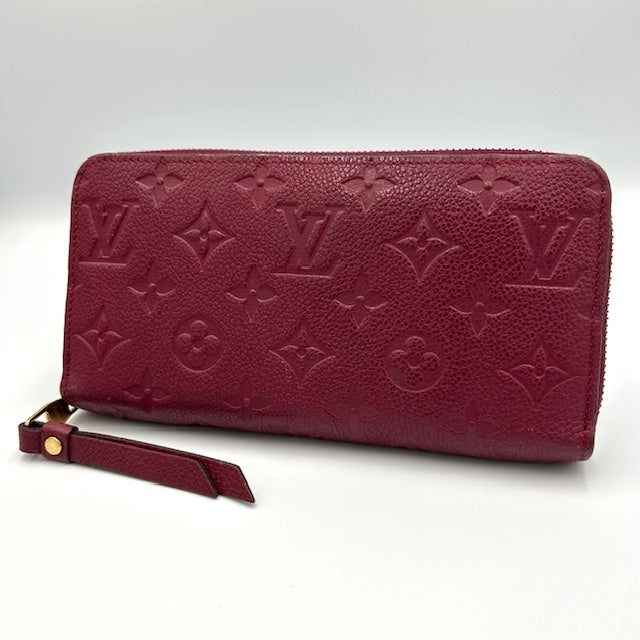 ルイヴィトン モノグラム アンプラント ジッピーウォレット ワインレッド 長財布